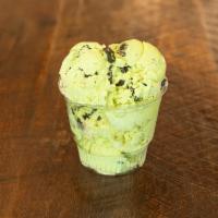 John Hancock’s Signature Mint Chocolate Truffle · Green mint ice cream with dark chocolate truffle chunks.