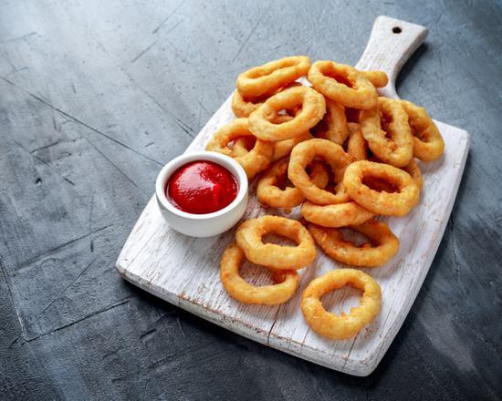 Onion Rings · Thick sliced crispy breaded onion rings.