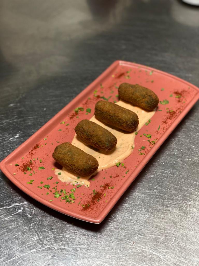 Spinach Croquettes · Roasted pepper aioli.