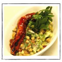 Grilled Octopus · spicy octopus served with chickpea salad