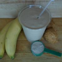 Cold Oatmeal Smoothie · Skimmed milk, strawberries, banana and whey protein powder. 