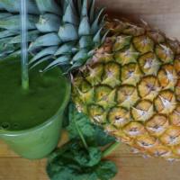 Green Refresh Smoothie · Spinach, Banana, Pineapple, Mango, Ginger,
Fresh Apple Juice or Coconut Milk