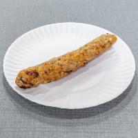 Chicken shish kabob · Sandwich with filling that was cooked on a skewer. 