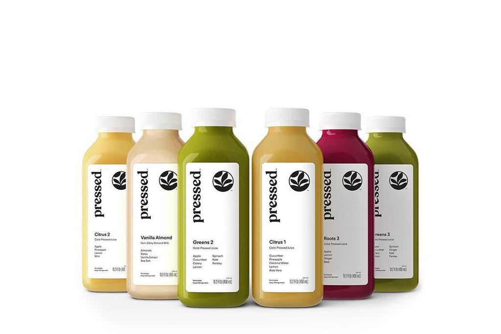 Cleanse 2 - Our Most Popular Cleanse! · This is our most popular cleanse ＆ perfect for those who want to balance great-tasting juices with high efficiency. Upon waking, drink your first juice, and drink your next juice in order every two hours thereafter. This bundle includes: Greens 2, Citrus 2, Greens 3, Roots 3, Citrus 1, Vanilla Almond.