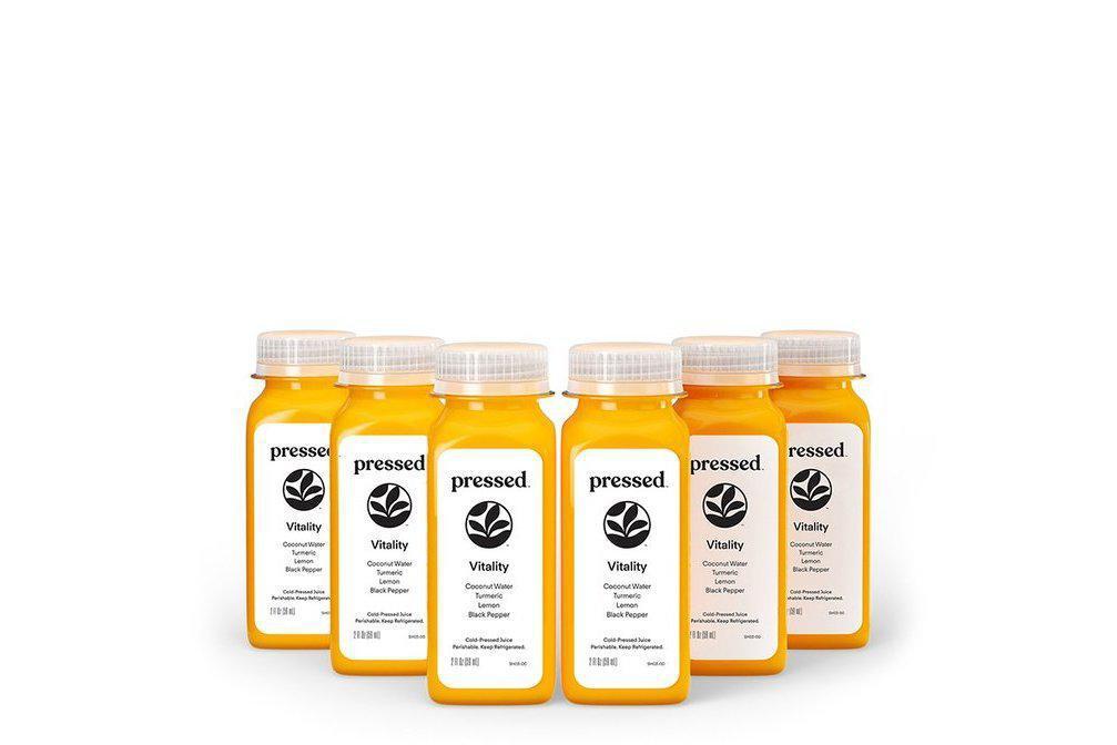 Vitality Shot 6-pack · This bundle is packed with 6 Vitality Shots. These shots are milder than the wellness shots, sweet and spicy with an earthy aftertaste. Turmeric takes the spotlight here containing a compound called curcumin. Benefit from the anti-inflammatory and antioxidant properties of curcumin to relieve joint pain and muscle aches.