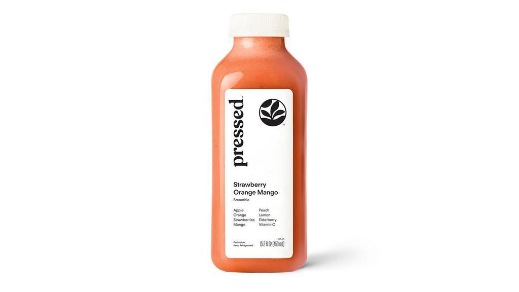 Strawberry Orange Mango  · Skip the blender and go straight to refueling with our Strawberry Orange Mango Smoothie! The fruit-based smoothie is delightfully refreshing thanks to apple, orange, strawberry, mango, and peaches, while lemon, elderberry, and vitamin C boost your system from the inside out.