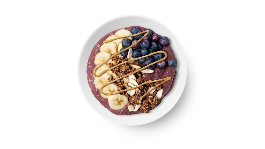 Acai Power Bowl · The bowl for powering up and powering on! Our Acai Power Bowl is packed with protein, thanks to a toppings mix of satiating almond butter with banana, almonds, cinnamon multi-grain ＆ seed granola, and blueberries. With a balanced ingredient base including acai, oat milk, coconut cream and no refined sugars, it’s a health-friendly way to get your daily fuel.