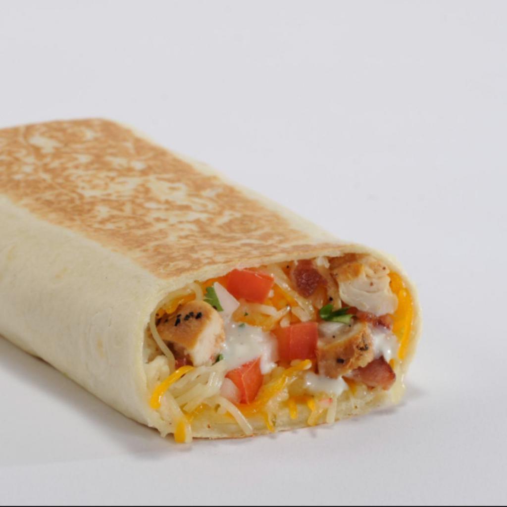 Combo 7. Quesadilla Burrito · Marinated steak, grilled chicken, or southwest chicken, with bacon bits, cheddar cheese, and Pepper jack cheese, ranch dressing, and pico de gallo, all wrapped in a grilled flour tortilla.