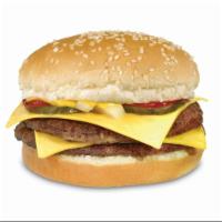 Double Cheeseburger · Two all-beef patties topped with two slices of melted American cheese, diced onions, pickles...
