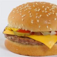 Combo 12. Cheeseburger · An all-beef patties topped with one slice of melted American cheese, diced onions, pickles, ...