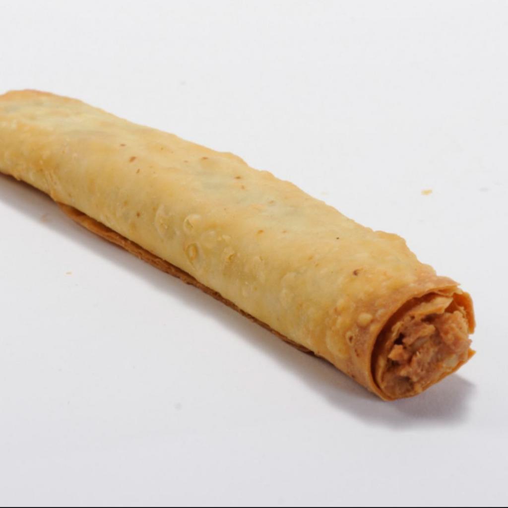 Crisp Pinto Burrito · Refritos and cheese rolled in a fried flour tortilla.