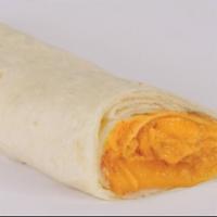 Cheesy Kids Meal · Lots of melted cheddar cheese, and a thin layer of refritos rolled in a flour tortilla. Incl...