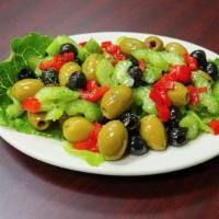 Olives and Celery · Italian green olives and sweet chopped celery, in a light vinaigrette. 