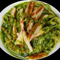 Pasta Al Pesto · Penne or spaghetti served in a traditional pesto sauce, made from crushed garlic, basil, pin...