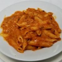 Penne with Vodka Sauce · Pasta with a homemade vodka sauce with a smooth, creamy marinara and  with vodka and heavy c...