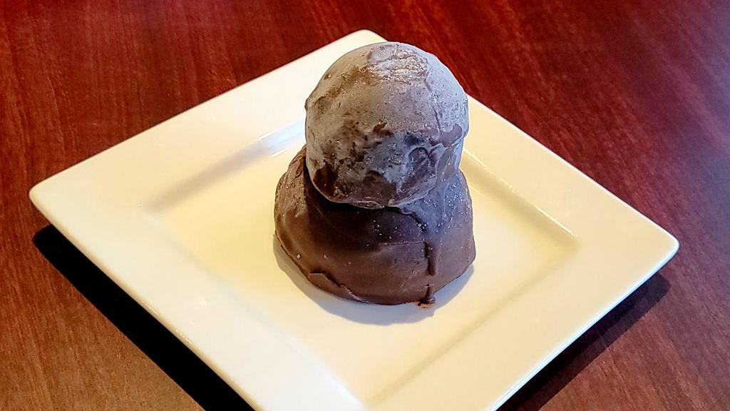 Tartufo · An Italian ice-cream, covered in a shell made of chocolate. 