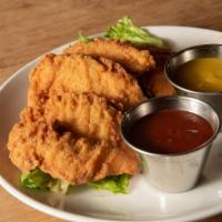 Chicken Tenders · All-white meat chicken served with rosemary fries and honey mustard.