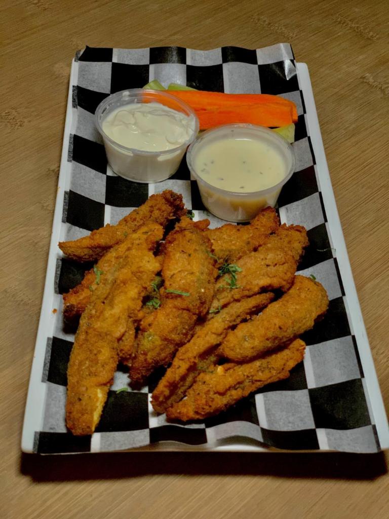 Fried Pickle Basket · Fried Pickle Chips served with Chipotle Mayo 