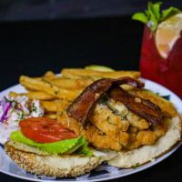 Crispy Chicken BLT · Crispy cooked chicken breast, bacon, lettuce, tomatoes, served with our homemade seasoned ch...