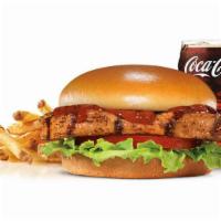 BBQ Chicken Combo  · A charbroiled chicken breast, BBQ Sauce, tomato and lettuce, served on a seeded bun.