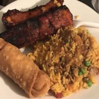 C24. BBQ Spare Ribs Combo Platter · Available all day. Served with pork fried rice and a pork egg roll.