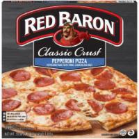 Red Baron Classic Pepperoni Pizza 20oz · RED BARON® CLASSIC CRUST PEPPERONI PIZZA is made with zesty tomato sauce, 100% real cheese, ...