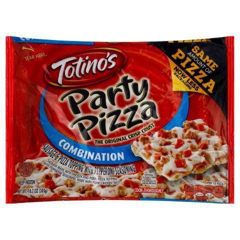 Totino's Party Pizza Combos 10.7oz · Totino's™ Party Pizza™ Combination Sausage & Pepperoni. The original crisp crust™. Sausage made with chicken and pork
