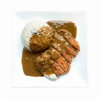 Curry Katsu Don · Fried pork cutlet w. Japanese curry.