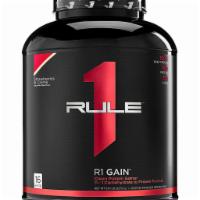 Rule 1 Gain · Mass Gainer

50 grams of protein per serving
Whey protein isolate - primary protein source
7...