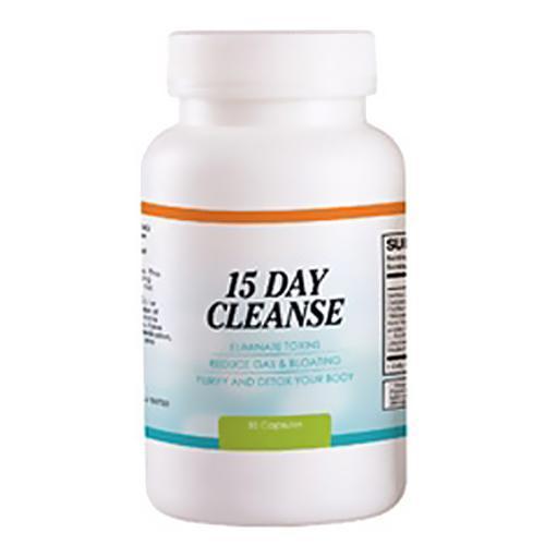 15 Day Cleanse · 15 Day Colon Cleanse is a rigorous cleanse to eliminate waste matter that has accumulated in the digestive tract. If you have toxins in your body they will prevent you from losing weight. We highly recommend this cleanse to jump start your weight loss.

When ridding the body of waste matter, it is common to see an immediate drop in weight and size. This cleanse is extremely effective and should not be taken on a daily basis for longer than 15 days. 15 Day Colon Cleanse should be taken with plenty of water while the natural ingredients cleanse the digestive system.

Directions: Take two (2) capsules at bedtime, for 15 days. Take with 8oz of water.