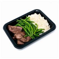 Beef Medallions, Rice & Green Beans · USDA CERTIFIED & CRYOVAC SEALED.
Hand trimmed beef steak marinated in our house blend of her...