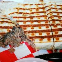 Steak Quesadilla · Mozzarella cheese. Served with sour cream and salsa.
