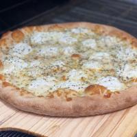 White Pizza · Includes ricotta cheese. Shaved Parm and grated Parm with oregano 