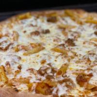 Baked Penne Pizza · Marinara sauce, penne pasta mozzarella and ricotta cheese and topped with meatballs.