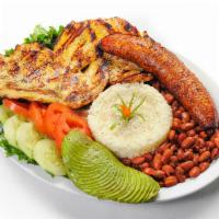 5. Grilled Chicken Breast · Includes rice, beans, salad and fried plantain. 
