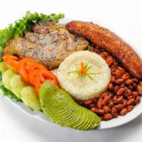 7. Grilled Pork Chops · Includes rice, beans, salad and fried plantain. 