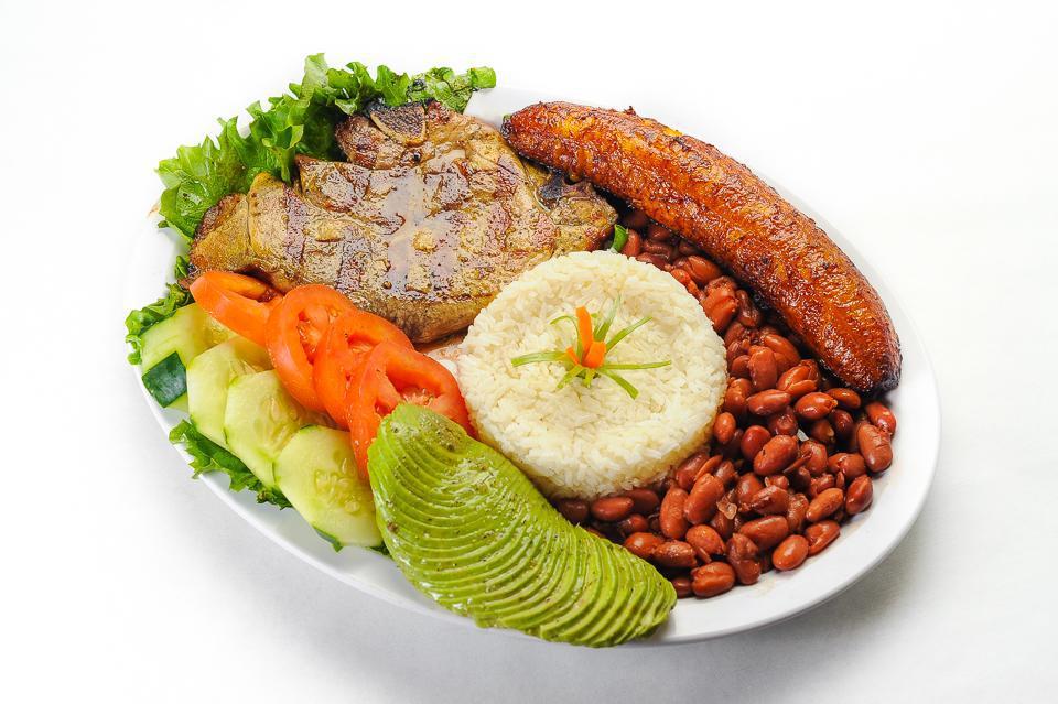 7. Grilled Pork Chops · Includes rice, beans, salad and fried plantain. 