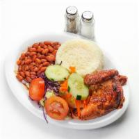 Combo Personal 2 (serves 1) · 1/4 chicken, rice and beans, small salad.