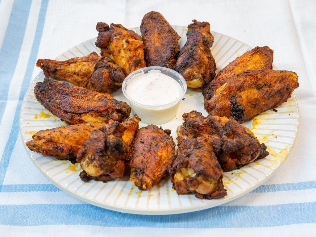 Hot Parmesan Wings · Fresh season wings toss with hot sauce and parmesan cheese.
