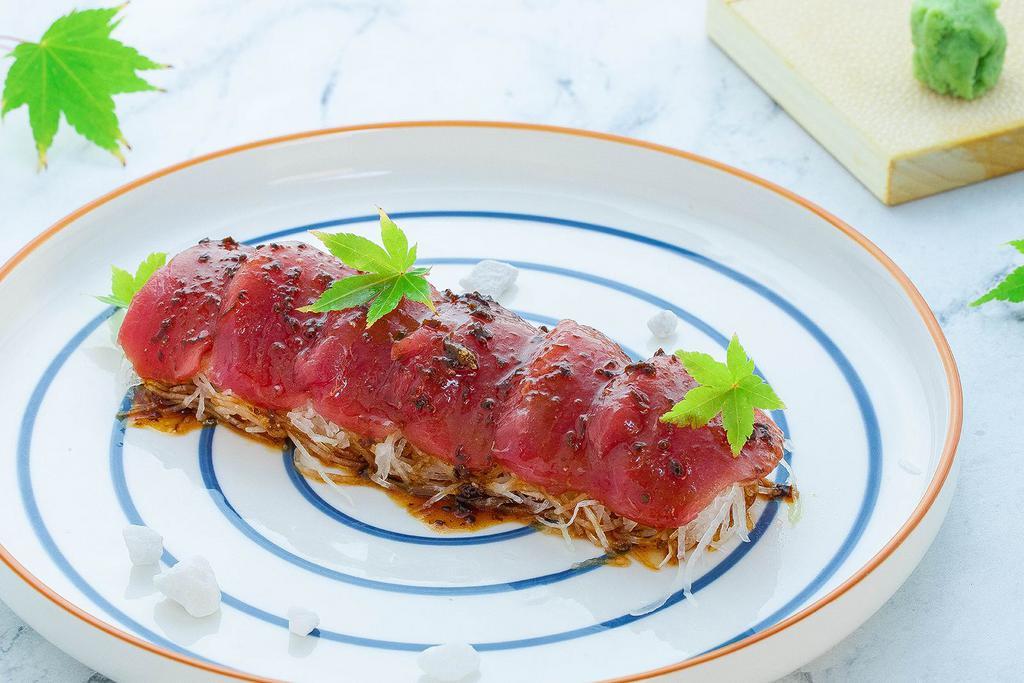 Bluefin Tuna Akami with Black Truffle Sauce 6 Pcs · Sashimi.