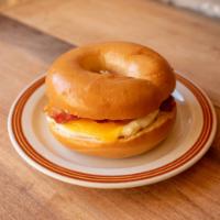 Plain Bagel Sandwich · Your choice of Bacon, Egg and Cheese or Sausage, Egg and Cheese in a Plain Bagel.