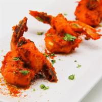 Tandoori Jhinga · Jumbo shrimp grilled in Tandoor