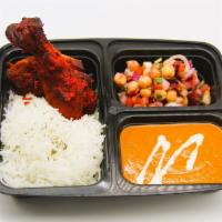 Chicken Tandoor Combo · Combo includes
1 portion of Chicken Tandoor
Chef choice rice
Salad 
Sauce
Choice of drink