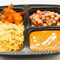Shrimp Tandoor Combo · Combo includes
1 portion of Shrimp Tandoor
Chef choice rice
Salad 
Sauce
Choice of drink