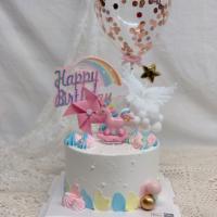 Rainbow Unicorn Cake · Whipped Cream Cake with NONE Edible toppers
Cakes are prepared after order is confirmed, Pre...