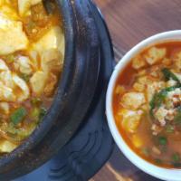 Soondubu Jjigae Meal (Spicy Soft-tofu Stew) · -Choose one: Seafood, Beef, Pork, Chicken, or Kimchi
-Spicy Level: Regular or Extra Spicy

S...