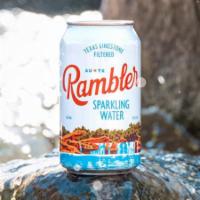 Rambler-Sparkling Water · Local Texas limestone filtered water with the perfect level of carbonation.