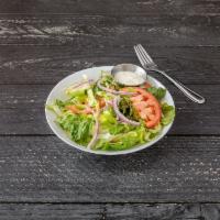 Garden Salad · With Lettuce, Tomatoes, Cucumbers, Red Onions and Peppers with a choice of dressing.