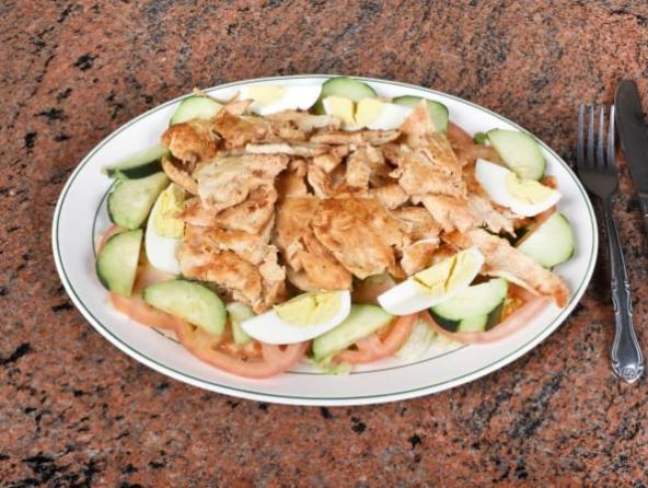 Grilled Chicken Salad · With Lettuce, tomatoes, cucumbers, onions and peppers with a choice of dressing.