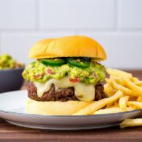 LAX Burger · Jack Cheese, Guacamole, Chipotle Mayo, Lettuce & Tomato